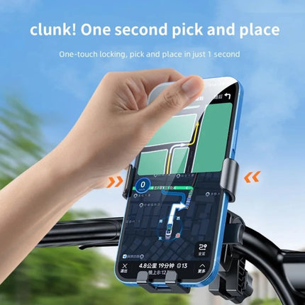Bicycle Phone Holder - Smartphone Holder - Universal - MTB - Racing Bike - E-bike - Scooter - Motorcycle - Handlebar Mount - 360 Degrees - Mobile Phone Holder - Bicycle Accessories - Black - 1 piece.