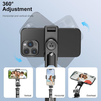 Selfie Stick - Tripod - Phone Tripod - Bluetooth - With Remote Control - Extendable - Wireless - 3 in 1 - Smartphone Holder - Vlogging - Black - 1 piece.