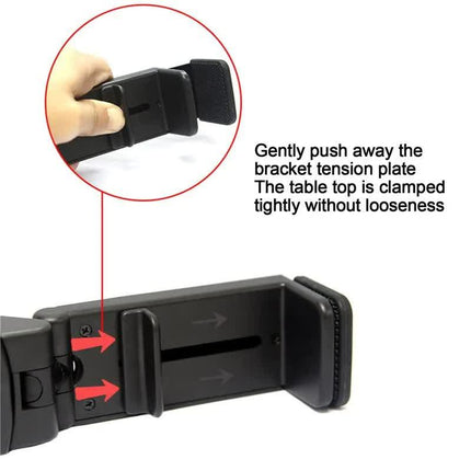 Phone Holder Desk - Tablet Holder - Smartphone Stand - Foldable - Adjustable - Universal - Desk Accessories - Phone Stand - Compact - Travel - Black - 1 piece.