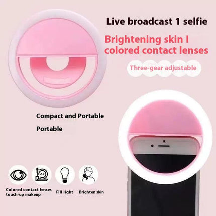 LED Ring Light 85mm - Universal & Adjustable - Selfie Ring Light for Phone - Selfie Ring Light for Streaming - Makeup Lamp Round Light - Portable Ring Light - Cheap Studio Lamp.