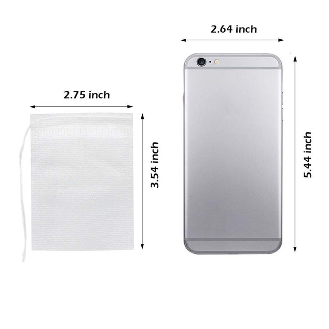 Tea Bags - Empty Tea Bags - Tea Filters - Coffee Filters - Filter Bags - Herbal Bags - Tea Strainer - Disposable Tea Filters - Drawstring Bags - Loose Tea - Ground Coffee - Bulk Pack - Unscented - 7 x 9 cm - White - 400 Pieces.