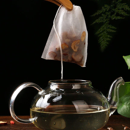 Tea Bags - Empty Tea Bags - Tea Filters - Coffee Filters - Filter Bags - Herbal Bags - Tea Strainer - Disposable Tea Filters - Drawstring Bags - Loose Tea - Ground Coffee - Bulk Pack - Unscented - 7 x 9 cm - White - 400 Pieces.