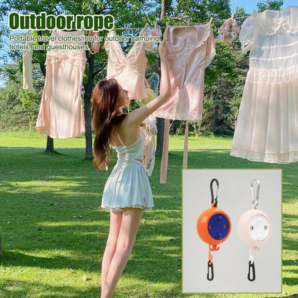 Travel Clothesline - Roll-Up Clothesline - Camping Clothesline - Clothesline - Extendable Clothesline - Clothing Line - Holiday Accessories - Camping Drying Rack - Portable Clothesline - Compact Design - With Carabiner - Non-slip - Indoor and Outdoor - Ca.