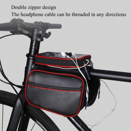 Bicycle Bag - Frame Bag - Bicycle Phone Holder - Top Tube Bag - Smartphone Holder - MTB Accessories - Road Bike - E-Bike - Waterproof - Touchscreen - Bicycle Accessories - Storage Bag - Bicycle Holder with Storage Space - Double Bag - Black - 1 piece.