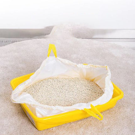 Cat Litter Bags - Cat Litter Liner - Cat Litter Bags - With Drawstring - Extra Strong - Cat Litter Bags - Hygiene - Leakproof - Thick Plastic Bags - Cat Accessories - Cleaning - Universal - Large Size - Tear-resistant - White - 3 pieces.