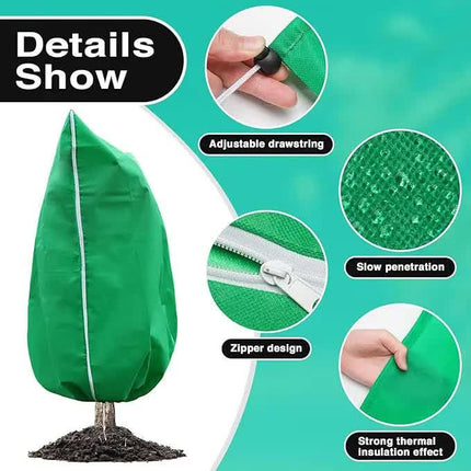 Winter Plant Cover - Protective Cover - Frost Protection - Plant Cover - Fleece - Olive Tree Cover - Palm Tree Protection - With Zipper and Drawstring - Breathable Material - Winter Protection - Cold Resistant - Garden Plants - Green - Frost Cover - 1 Pie.