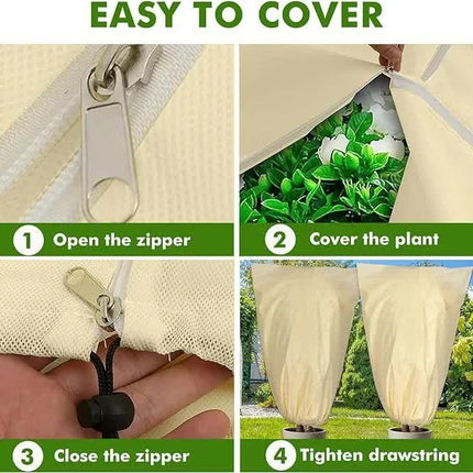 Winter Plant Cover - Protective Cover - Frost Protection - Plant Cover - Fleece - Olive Tree Cover - Palm Tree Protection - With Zipper and Drawstring - Breathable Material - Winter Protection - Cold Resistant - Garden Plants - Green - Frost Cover - 1 Pie.