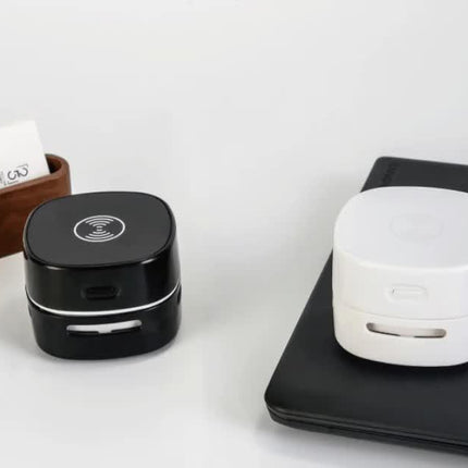 Desk Vacuum Cleaner - Mini Vacuum Cleaner - Table Vacuum Cleaner - Handheld Vacuum Cleaner - Wireless Charger - 2 in 1 - USB Rechargeable - Portable Vacuum Cleaner - Desk Accessories - Gadget - Keyboard Cleaner - Compact - Phone Charger - White - 1 Piece.