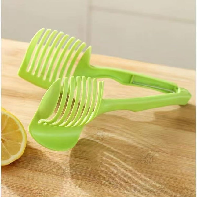 Onion Cutter - Tomato Cutter - Vegetable Cutter - Onion Comb - Cutting Aid - Potato Cutter - Kitchen Accessories - Lemon Cutter - Vegetable Holder - Fruit Cutter - Handy Kitchen Tools - Cutting Tools - Green - 1 Piece.
