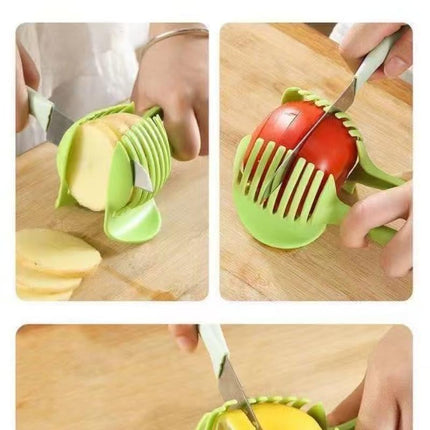 Onion Cutter - Tomato Cutter - Vegetable Cutter - Onion Comb - Cutting Aid - Potato Cutter - Kitchen Accessories - Lemon Cutter - Vegetable Holder - Fruit Cutter - Handy Kitchen Tools - Cutting Tools - Green - 1 Piece.