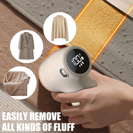 Lint Remover - Lint Trimmer - Lint Remover - Electric Lint Remover - Clothes Roller - Lint Brush - Rechargeable - LED Display - Cordless - Clothes Shaving - Lint Removal - Wool Comb - Beige - 1 Piece.