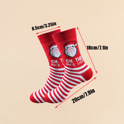 Christmas Socks - Ugly Christmas Socks - Funny Socks - Santa Claus - Reindeer - Snowman - Snowflake - Printed Socks - Christmas Gift - Women's Socks - Men's Socks - Cotton - Winter Socks - Christmas Clothing - Multicolor - 6 Pairs.