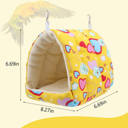 Bird Hammock - Sleeping Nest Bird - Bird Tent - Bird Cage Accessories - Parrot Toys - Parakeet Toys - Hammock - Plush House - Lovebird - Cockatiel - Canary - Sleeping Bag - Yellow - 1 Piece.