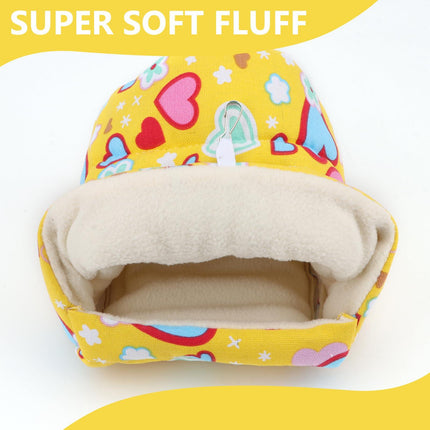 Bird Hammock - Sleeping Nest Bird - Bird Tent - Bird Cage Accessories - Parrot Toys - Parakeet Toys - Hammock - Plush House - Lovebird - Cockatiel - Canary - Sleeping Bag - Yellow - 1 Piece.