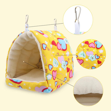 Bird Hammock - Sleeping Nest Bird - Bird Tent - Bird Cage Accessories - Parrot Toys - Parakeet Toys - Hammock - Plush House - Lovebird - Cockatiel - Canary - Sleeping Bag - Yellow - 1 Piece.