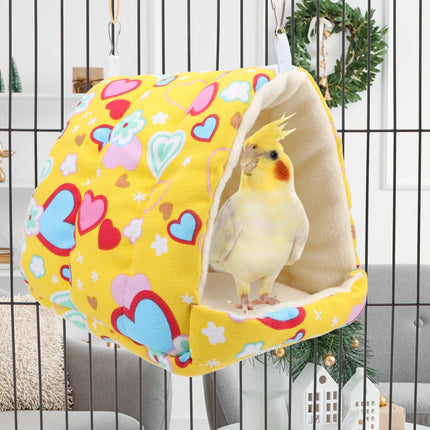 Bird Hammock - Sleeping Nest Bird - Bird Tent - Bird Cage Accessories - Parrot Toys - Parakeet Toys - Hammock - Plush House - Lovebird - Cockatiel - Canary - Sleeping Bag - Yellow - 1 Piece.