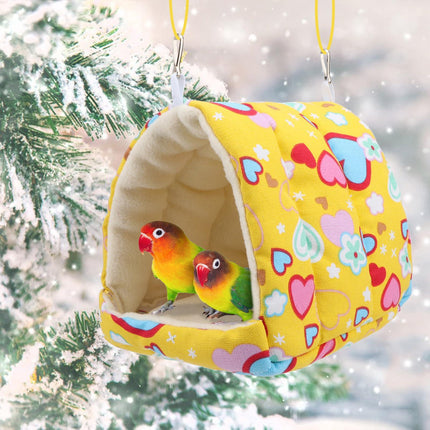 Bird Hammock - Sleeping Nest Bird - Bird Tent - Bird Cage Accessories - Parrot Toys - Parakeet Toys - Hammock - Plush House - Lovebird - Cockatiel - Canary - Sleeping Bag - Yellow - 1 Piece.