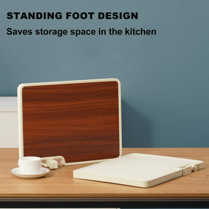 Double-sided cutting board - Serving board - Drinks board - Wooden cutting board - Kitchen board - Cheese board - Bread board - Meat board - Tapas board - Wooden cutting board - Chopping block - Kitchen accessories - Hygienic - Dishwasher safe - Brown - 1.