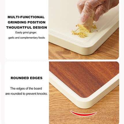 Double-sided cutting board - Serving board - Drinks board - Wooden cutting board - Kitchen board - Cheese board - Bread board - Meat board - Tapas board - Wooden cutting board - Chopping block - Kitchen accessories - Hygienic - Dishwasher safe - Brown - 1.