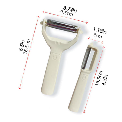 Peeler Set - Potato Peeler - Vegetable Peeler - Asparagus Peeler - Fruit Peeler - Paring Knives - Apple Peeler - Cucumber Peeler - Universal Peeler - Stainless Steel Blade - Kitchen Utensils - Kitchen Tools - Y Peeler - Beige - 2 Pieces.