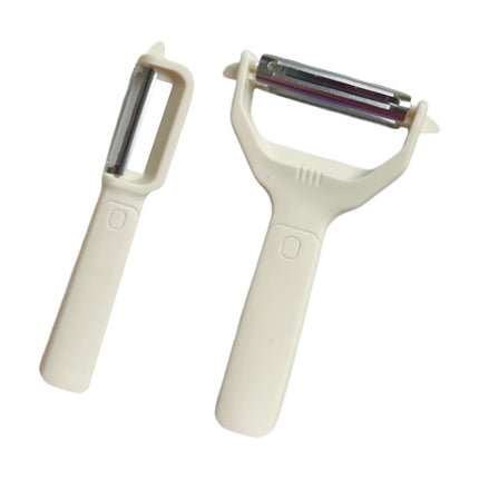 Peeler Set - Potato Peeler - Vegetable Peeler - Asparagus Peeler - Fruit Peeler - Paring Knives - Apple Peeler - Cucumber Peeler - Universal Peeler - Stainless Steel Blade - Kitchen Utensils - Kitchen Tools - Y Peeler - Beige - 2 Pieces.