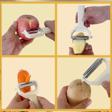Peeler Set - Potato Peeler - Vegetable Peeler - Asparagus Peeler - Fruit Peeler - Paring Knives - Apple Peeler - Cucumber Peeler - Universal Peeler - Stainless Steel Blade - Kitchen Utensils - Kitchen Tools - Y Peeler - Beige - 2 Pieces.