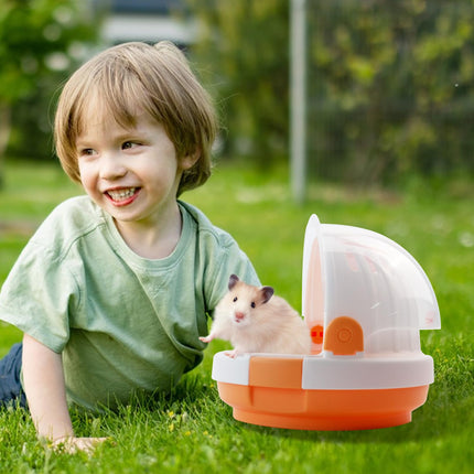 Hamster Cage - Rodent Transport Box - Hamster Cage - Travel Basket - Transport Box - Mouse Cage - Dwarf Hamster - With Drinking Bottle - Gerbil - Guinea Pig - Rat Cage - Portable Cage - Pet Supplies - Orange - 1 Piece.