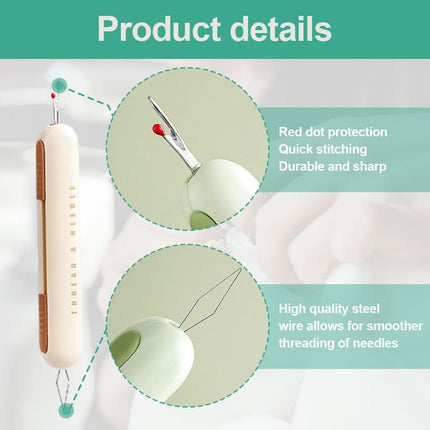 Seam ripper - Needle threader - Sewing supplies - Seam opener - Needle threader - Sewing supplies - Seam ripper - Needle threader - Clothing repair - Sewing tools - Sewing accessories - Embroidery - Sewing box filling - Needle and thread - Multicolor - 3.