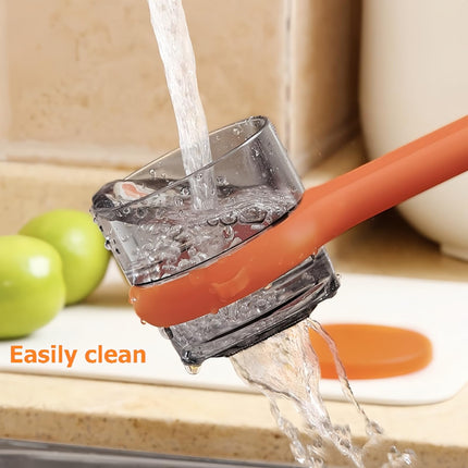 Peeler with collecting tray - Potato peeler - Vegetable peeler - Fruit peeler - Paring knife - Apple peeler - Cucumber peeler - Kitchen utensils - Peeler with container - Kitchen tools - Asparagus peeler - Stainless steel - Peeling knife - Orange - 1 piec.