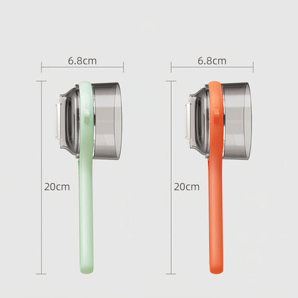 Peeler with collecting tray - Potato peeler - Vegetable peeler - Fruit peeler - Paring knife - Apple peeler - Cucumber peeler - Kitchen utensils - Peeler with container - Kitchen tools - Asparagus peeler - Stainless steel - Peeling knife - Orange - 1 piec.