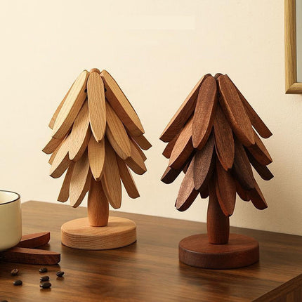 Wooden Coasters - Pan Coasters - Tree Coasters - Table Decoration - Home Accessories - Kitchen Accessories - Heat Resistant Coasters - Design Coasters - Wooden Decoration - Coasters - Glass Coasters - Brown - 2 Pieces.