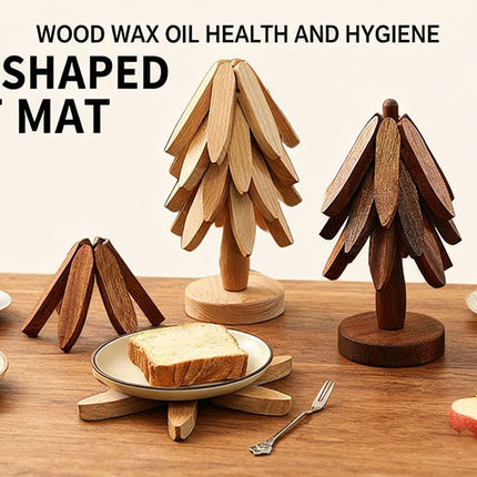Wooden Coasters - Pan Coasters - Tree Coasters - Table Decoration - Home Accessories - Kitchen Accessories - Heat Resistant Coasters - Design Coasters - Wooden Decoration - Coasters - Glass Coasters - Brown - 2 Pieces.