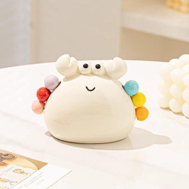 Crab Figurine - Home Decor Living Room - Animal Figurines - Home Accessories - Table Decoration - Bedroom Accessories - Gift For Her - Decoration - Funny Gadgets - Design Ornament - Windowsill Decoration - White - 1 Piece.