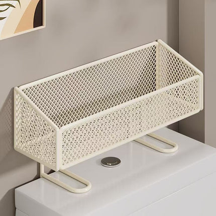 Toilet rack - Bathroom rack - Bathroom accessories - Storage rack - Toilet accessories - Bathroom organizer - Toilet accessories - Rack without drilling - Shelf - Sanitary accessories - Wall rack - Storage - White - 1 piece.
