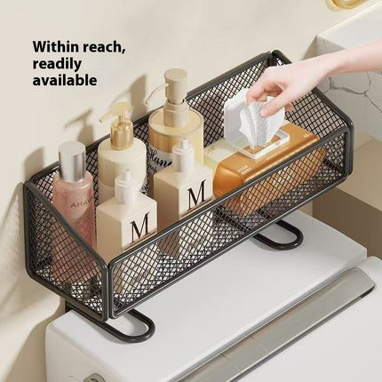 Toilet rack - Bathroom rack - Bathroom accessories - Storage rack - Toilet accessories - Bathroom organizer - Toilet accessories - Rack without drilling - Shelf - Sanitary accessories - Wall rack - Storage - White - 1 piece.