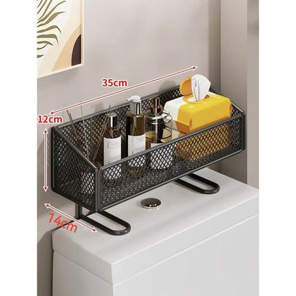 Toilet rack - Bathroom rack - Bathroom accessories - Storage rack - Toilet accessories - Bathroom organizer - Toilet accessories - Rack without drilling - Shelf - Sanitary accessories - Wall rack - Storage - White - 1 piece.