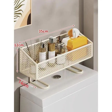 Toilet rack - Bathroom rack - Bathroom accessories - Storage rack - Toilet accessories - Bathroom organizer - Toilet accessories - Rack without drilling - Shelf - Sanitary accessories - Wall rack - Storage - White - 1 piece.