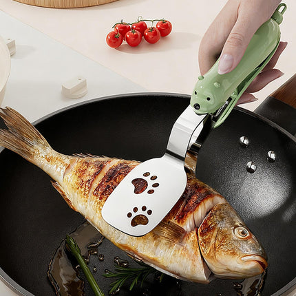 Kitchen Tongs - Spatula - BBQ Tongs - Meat Tongs - Kitchen Utensils - Kitchen Accessories - Grill Tongs - Spatula - Funny Gadgets - Cooking Utensils - Serving Tongs - Kitchen Tools - Original Gift - Green - 1 Piece.