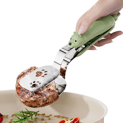 Kitchen Tongs - Spatula - BBQ Tongs - Meat Tongs - Kitchen Utensils - Kitchen Accessories - Grill Tongs - Spatula - Funny Gadgets - Cooking Utensils - Serving Tongs - Kitchen Tools - Original Gift - Green - 1 Piece.