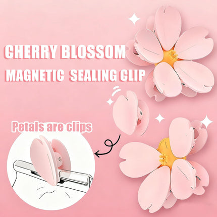 Fridge Magnets - Magnetic Clips - Cherry Blossom - Whiteboard Magnets - Closure Clips - Food Clips - Memo Holder - Flower Decoration - Kitchen Accessories - Pocket Clips - Office Supplies - Blackboard Magnets - Pink - 1 Piece.