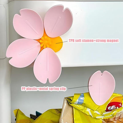 Fridge Magnets - Magnetic Clips - Cherry Blossom - Whiteboard Magnets - Closure Clips - Food Clips - Memo Holder - Flower Decoration - Kitchen Accessories - Pocket Clips - Office Supplies - Blackboard Magnets - Pink - 1 Piece.