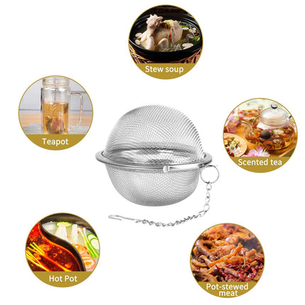 Stainless Steel Tea Egg - Loose Tea Filter - Tea Strainer - Tea Ball - Herb Ball - Spice Filter - Tea Infuser - Reusable Tea Bag - Kitchen Accessories - Gift for Tea Lover - Dishwasher Safe - Teapot Filter - Silver - 2 Pieces.