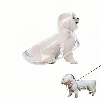 Dog Raincoat - Dog Raincoat - Waterproof Dog Coat - Transparent Rain Poncho - Dog Clothing - Rain Suit - Hooded Jacket - Dog Accessories - Walking Supplies - Dog Supplies - Outdoor Pet - Transparent - 1 Piece.