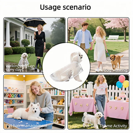 Dog Raincoat - Dog Raincoat - Waterproof Dog Coat - Transparent Rain Poncho - Dog Clothing - Rain Suit - Hooded Jacket - Dog Accessories - Walking Supplies - Dog Supplies - Outdoor Pet - Transparent - 1 Piece.