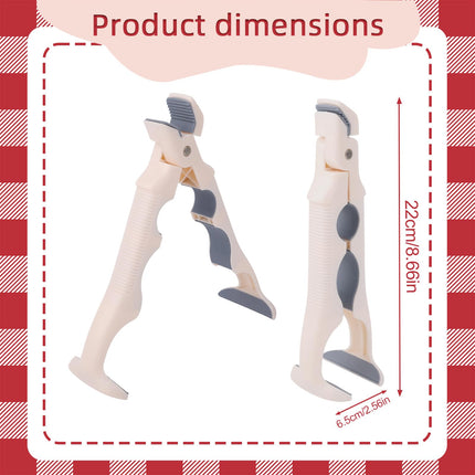 Pan Handle - Plate Tongs - Bowl Tongs - Hot Dish Gripper - Airfryer Accessories - Anti-Scorch Clip - Oven Glove Alternative - Microwave Aid - Kitchen Gadget - Heat Resistant - Anti-Slip - Pan Lifter - Beige - 2 Pieces.