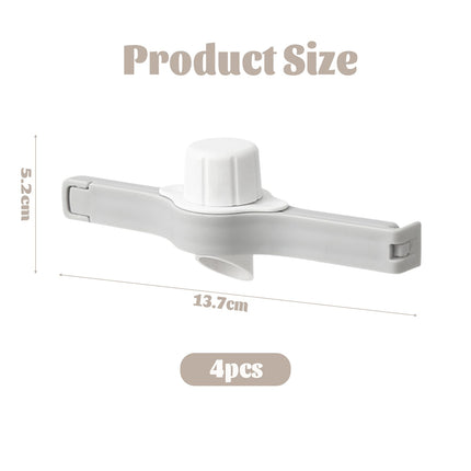 Spout Clips - Food Clips - Bag Closers - Kitchen Accessories - Bag Clips - Food Keepers - Clip with Cap - Airtight Storage - Coffee Clip - Pantry Organizer - Dosing Aid - Gray - Pack of 4.