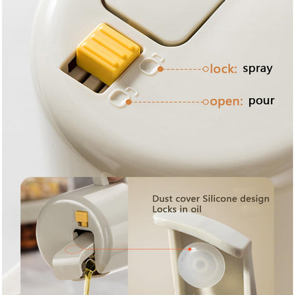 Oil Sprayer - Olive Oil Bottle - Oil Dispenser - 2 in 1 Spray and Pour - Oil Atomizer - Oil Can with Handle - Airfryer Accessories - Kitchen Gadget - Pouring Bottle - Vinegar Bottle - Dressing Shaker - Glass - Anti-Leak - White - 1 Piece.