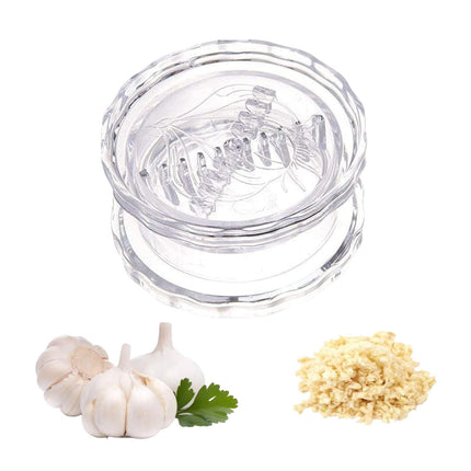 Garlic Press - Garlic Cutter - Garlic Grater - Ginger Mill - Herb Grinder - Garlic Crusher - Kitchen Gadget - Manual Press - Twist System - Kitchen Aid - Chopper - Dishwasher Safe - Transparent - 1 Piece.