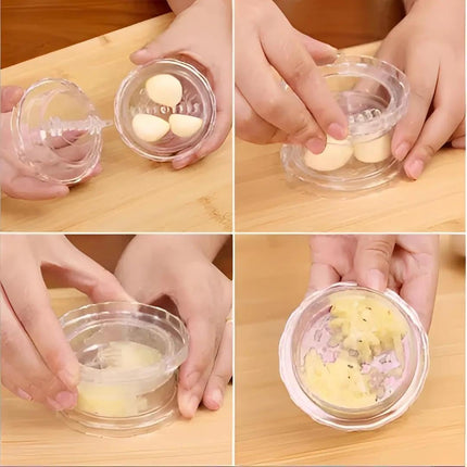 Garlic Press - Garlic Cutter - Garlic Grater - Ginger Mill - Herb Grinder - Garlic Crusher - Kitchen Gadget - Manual Press - Twist System - Kitchen Aid - Chopper - Dishwasher Safe - Transparent - 1 Piece.