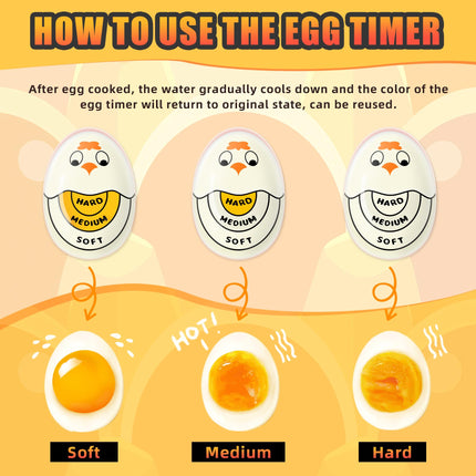 Egg Timer - Cook Along Egg Timer - Kitchen Timer - Egg Timer - Color Change Indicator - Heat Sensitive Sensor - Boil Eggs - Kitchen Gadget - Hard Medium Soft - Kitchen Accessories - Cooking Aid - Funny Gift - Pink - 2 Pieces.